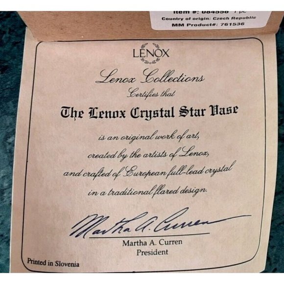 Lenox Fine Crystal Star Vase 4" Made in Czech Republic-New in Box Lot of 2 - Picture 5 of 11